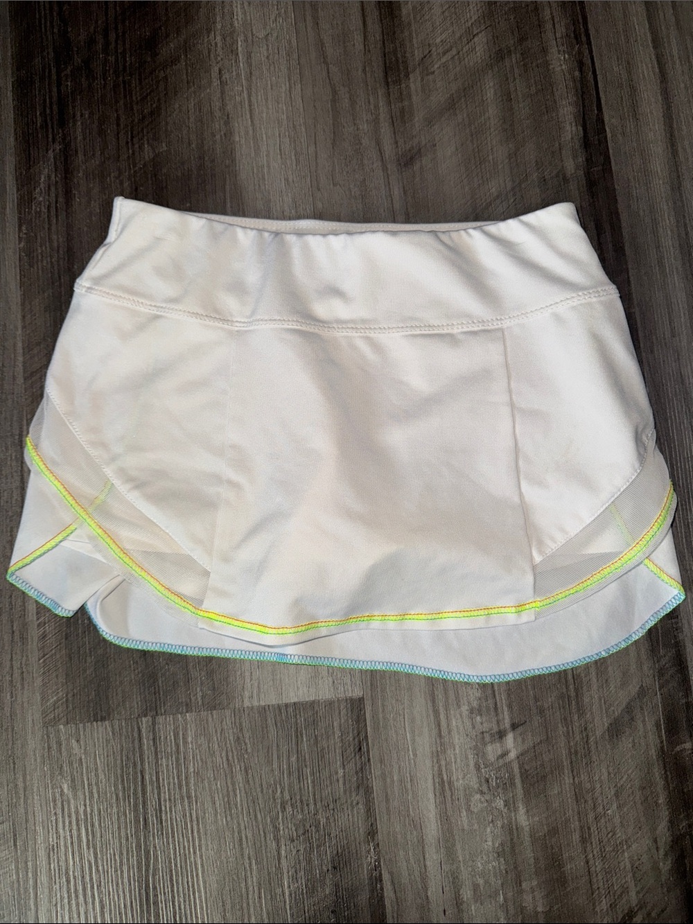 Lucky in Love girls tennis skirts skort small 7-8 white neon athletic casual